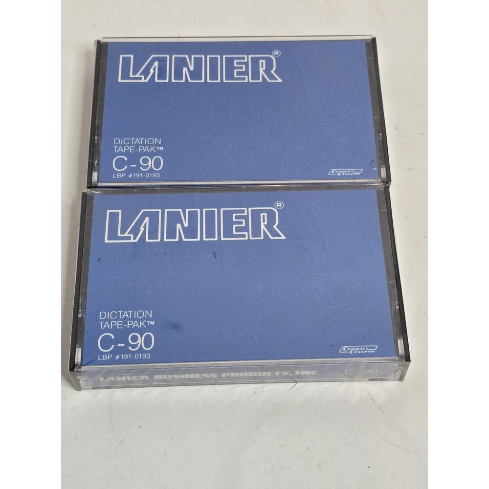 (2) LANIER Business C-90 Dictation Cassette Tape Tapes - NEW & GENUINE